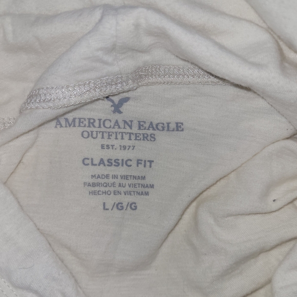 American Eagle White Pullover Graphic Light Hoodie L - Picture 4 of 4